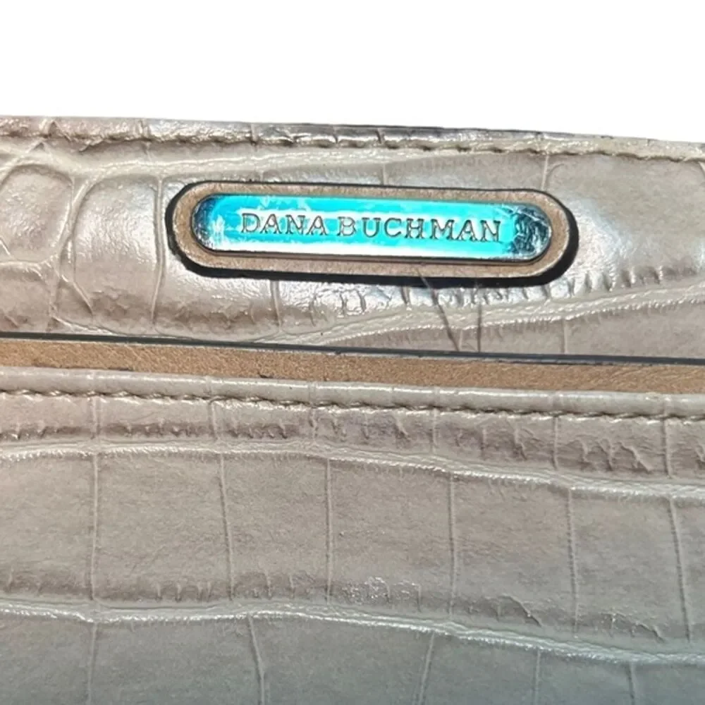Dana Buchman Tan Croc Faux Leather Large Accordion Ziparound Continental Wallet